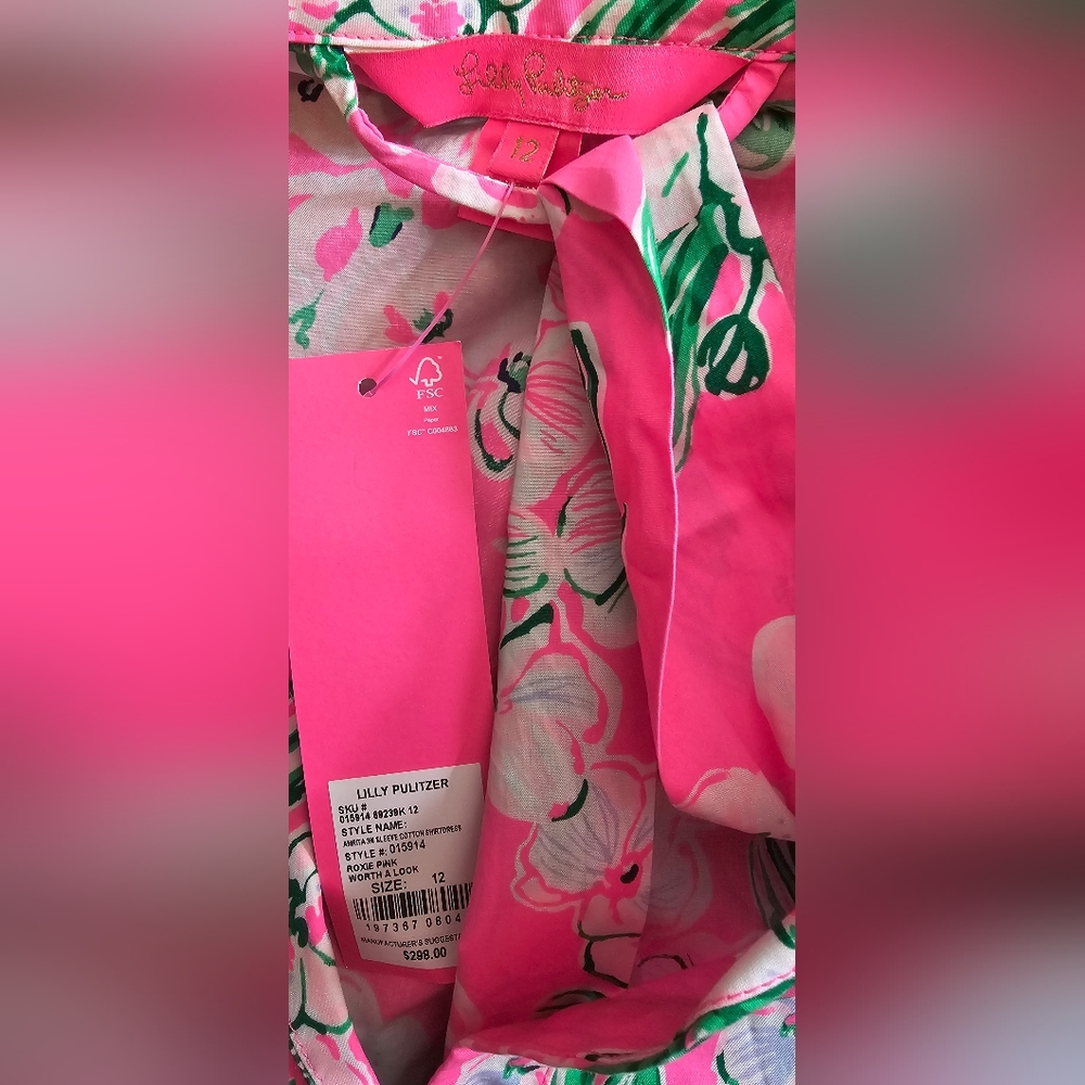 Lilly Pulitzer  Amrita Cotton Midi Shirtdress Roxie Pink Worth A Look - Picture 8 of 10